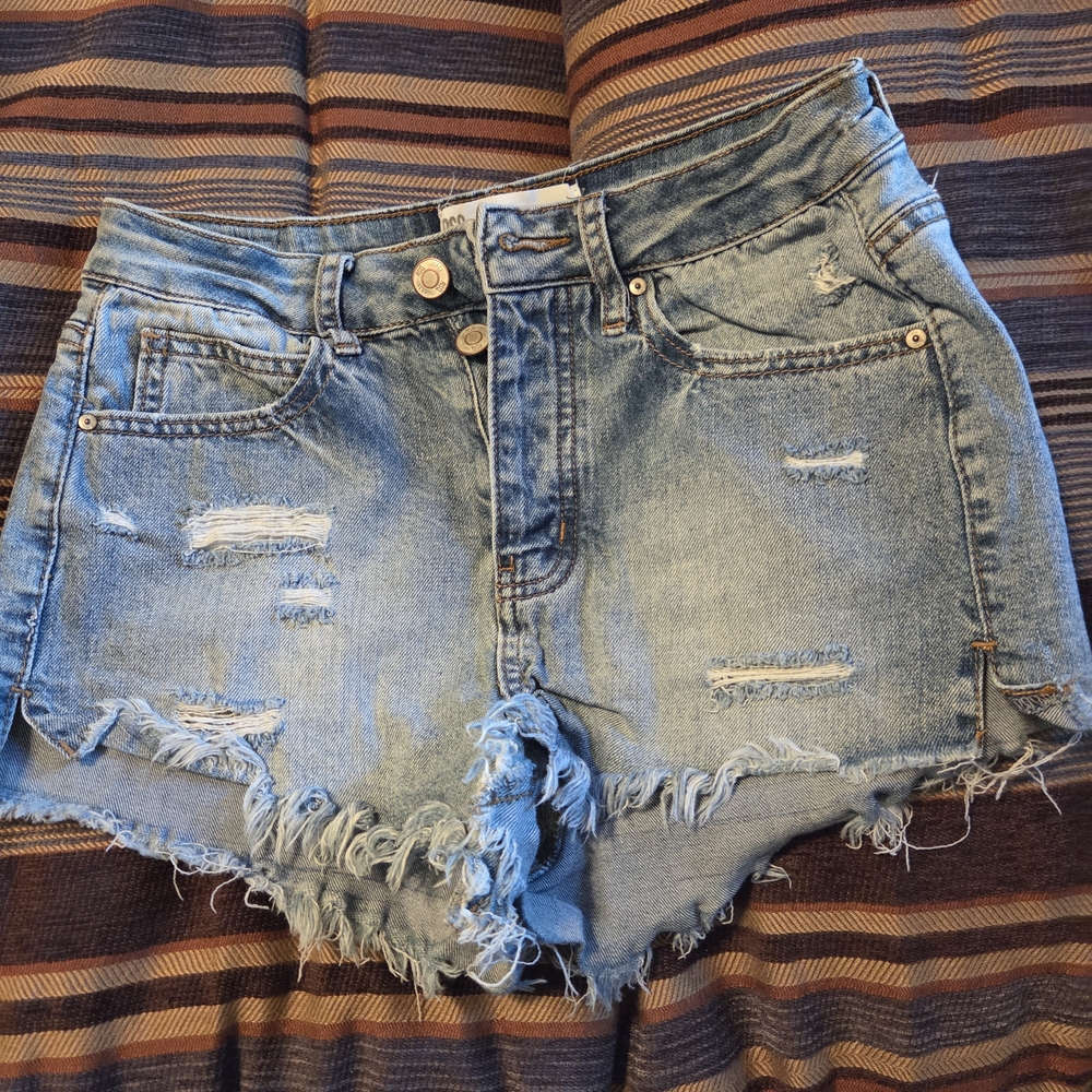 RSQ Light Blue Distressed Jean Shorts
